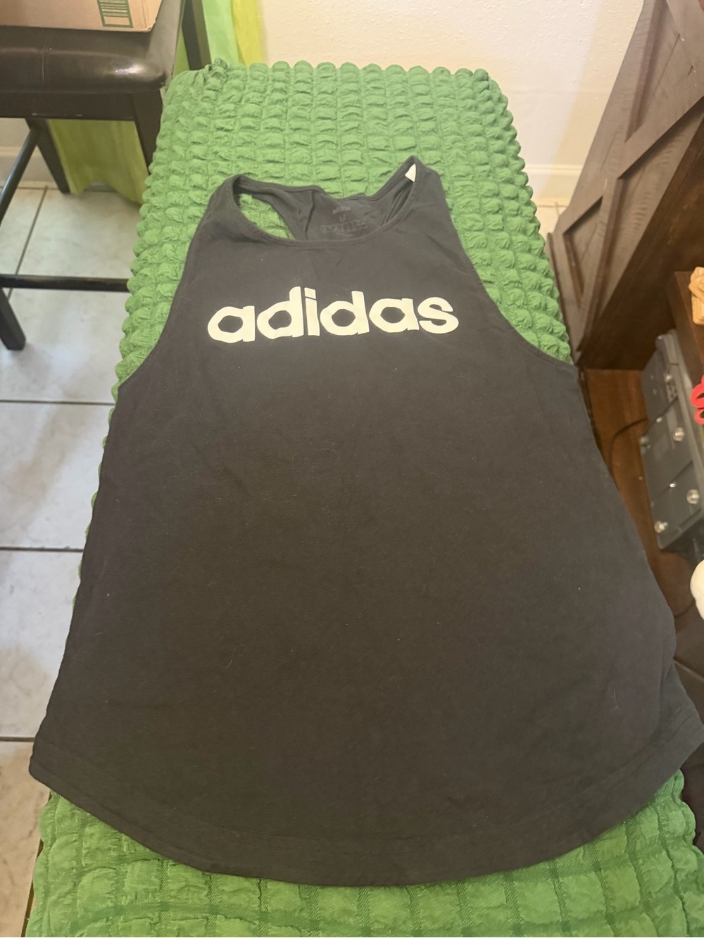 adidas Black Logo Racerback Tank